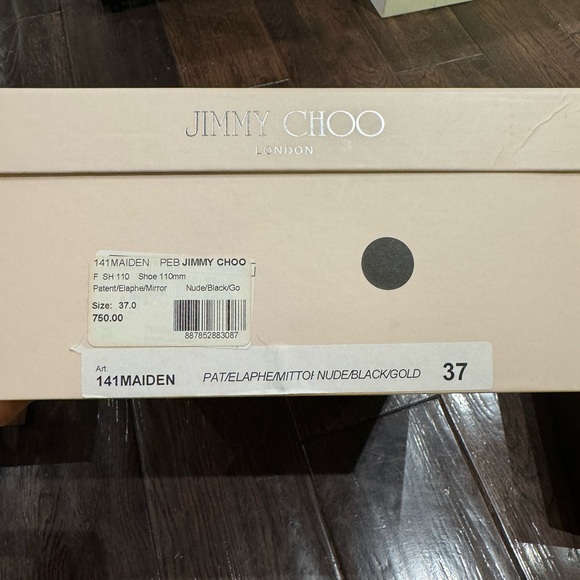 Jimmy Choo Maiden Mystic Snakeskin-Trimmed Pumps Size 37 - Picture 9 of 9